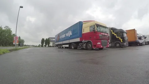Trucks on the parking Stock Footage 77463523