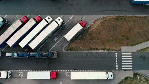 Trucks in the parking lot Stock Footage 92644997