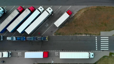 Trucks in the parking lot Stock Footage 92647010