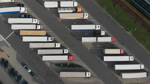 Trucks in the parking lot. Stock Footage 111069133