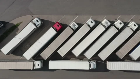 Trucks in the parking lot. Stock Footage 133598967