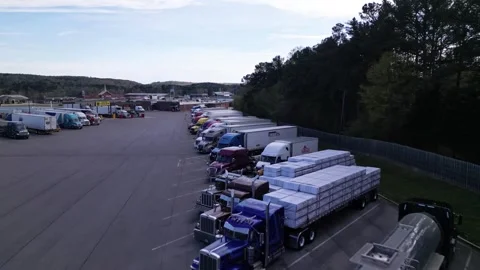 Trucks on parking lot Stockbeeldmateriaal 241942331