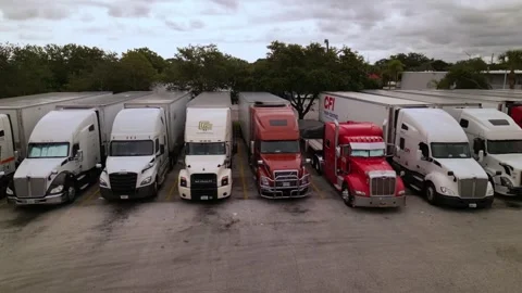 Trucks on a parking lot Stock-Footage 247232499