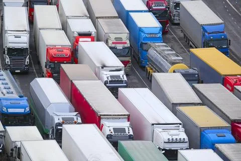 Trucks on a parking Foto stock