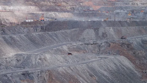 Trucks in a quarry Stock Footage 218930336