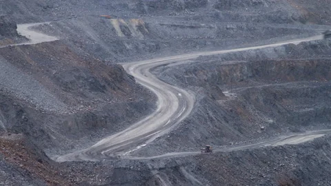 Trucks in a quarry Stock Footage 218945205