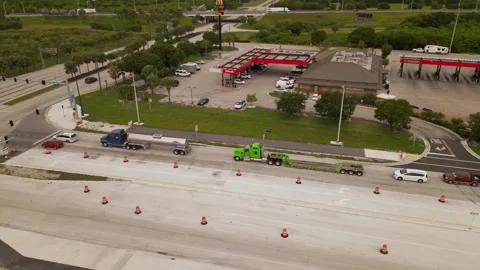 Trucks on the road Stock Footage 247232493