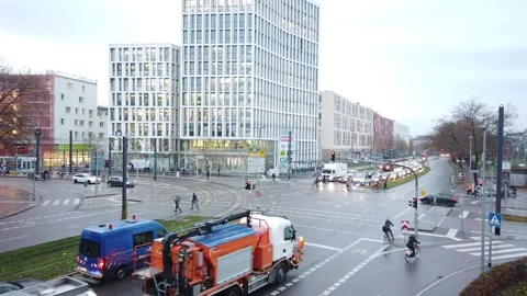Trucks in Rush Hour Traffic Stock Footage 166039926