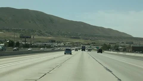 Trucks Semis cars and motorcycles on the highway (8) Stock Footage