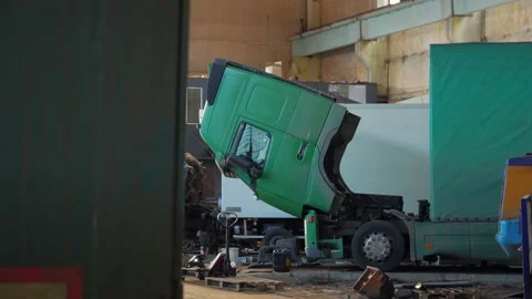 Trucks At The Service Station Stock Footage 153289622