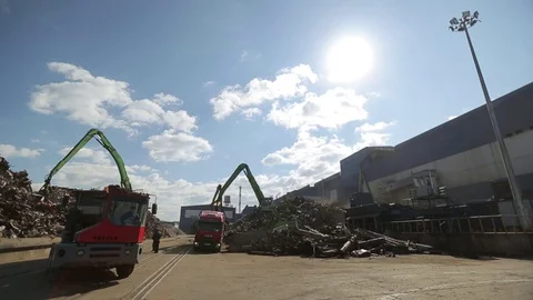 Trucks take away scrap Stock Footage 72715770