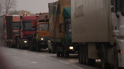 Trucks in traffic jam Stock Footage 37843090