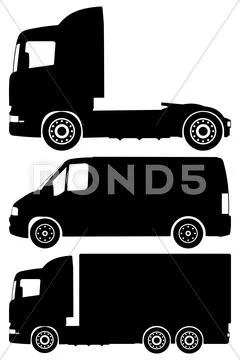 Trucks vector set Stock Illustration
