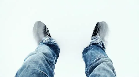 Trudging through deep snow 2 Stock Footage 21880915