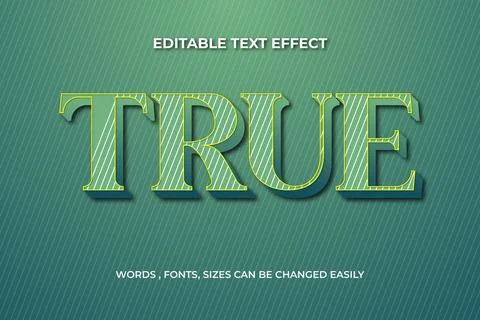 True 3d editable text effect Stock Illustration