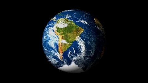 True 3D Globe Southern Winter Alpha Stock-Footage 1007997