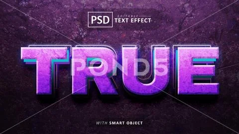 True 3d text effect editable PSD-Vorlage
