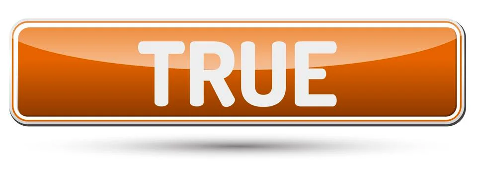 TRUE - Abstract beautiful button with text. Stock Illustration