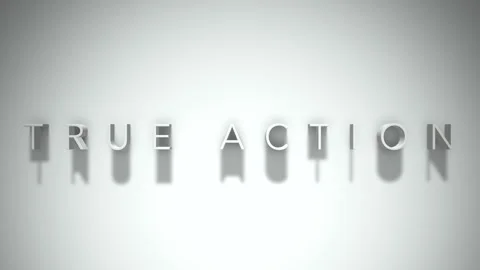 True action 3D title animation with shadows on a white background Stock Footage 297667768