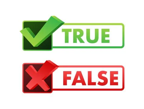 True and false. Check mark and cross. Vector stock illustration. Stock Illustration