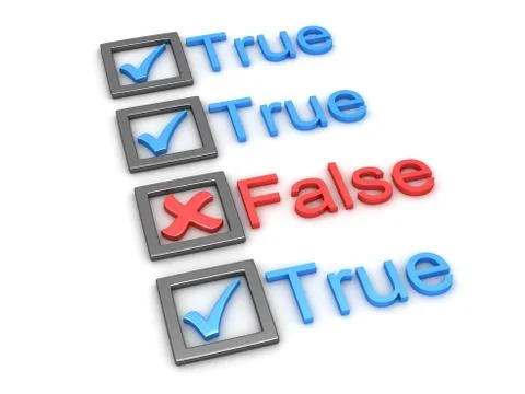 True and False Concept Stock Illustration