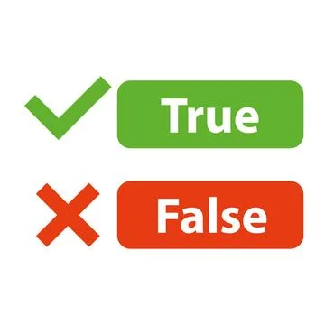 True and false dialogue box with tick and cross, right and wrong mark Stock Illustration