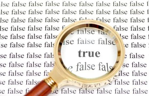 True and false Stock Photos