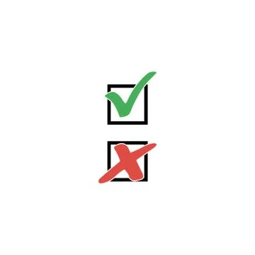 True and false symbols accept rejected for evaluation. Vector Simple and modern Stock Illustration
