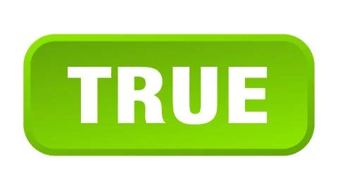 True button. true square 3d push button Illustrazione stock