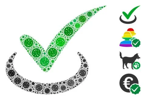 True Collage of CoronaVirus Elements Stock Illustration