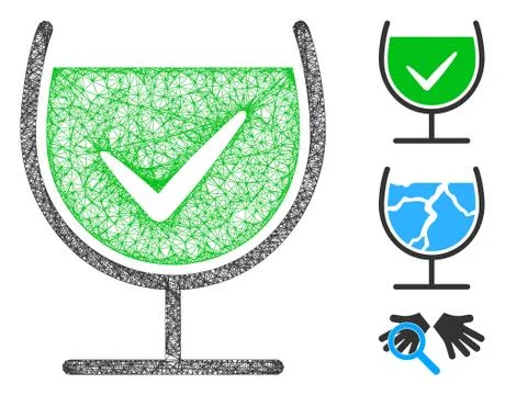 True Drink Glass Polygonal Web Vector Mesh Illustration イラスト素材