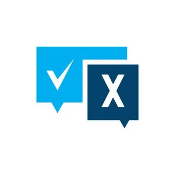 True false check x mark for online questionnaire logo design vector Stock Illustration