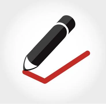 True / false icon vector , pencil writing true / false icon Stock Illustration