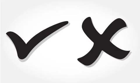 True / false icon vector , pencil writing true / false icon Stock Illustration