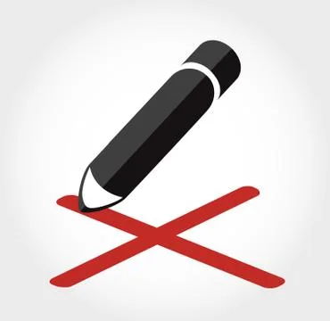 True / false icon vector , pencil writing true / false icon Stock Illustration
