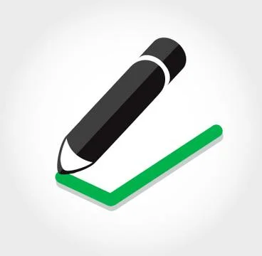 True / false icon vector , pencil writing true / false icon Stock Illustration