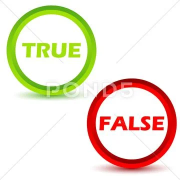 True false icons set Stock Illustration