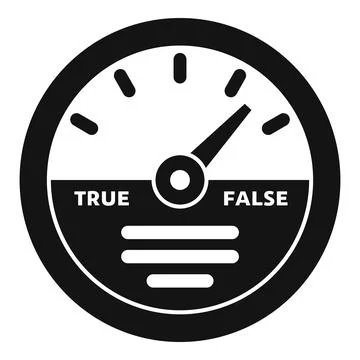 True false meter measuring accuracy and lie detection Illustrazione stock