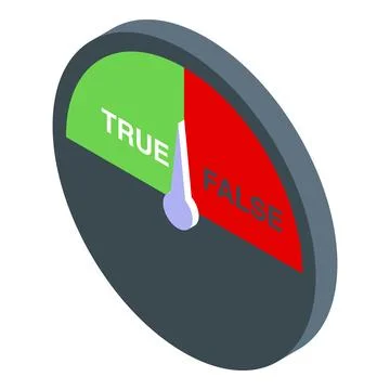 True false meter showing facts check result Stock Illustration