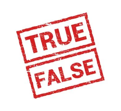 True false stamp vector icon. Rubber truth fact or untrue fake wrong symbol Ilustración de archivo