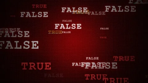 True False Text Animation on Red Background Stock Footage 336617666