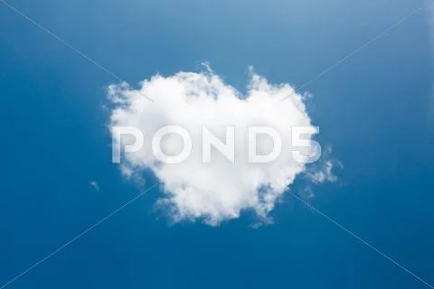 True heart shapes cloud on blue sky Stock Photos