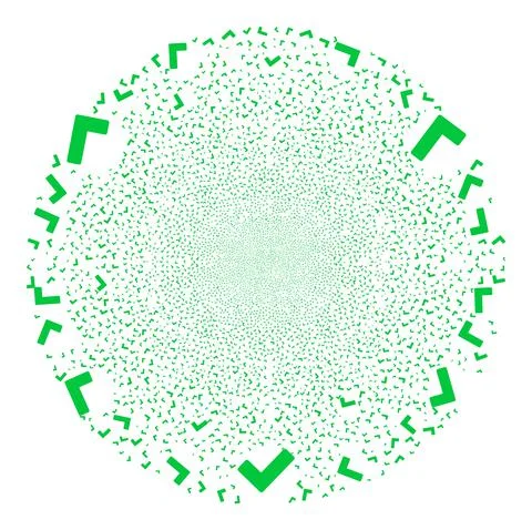 True Icon Collage Exploding Spheric Cluster Stock Illustration