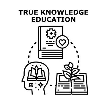 True knowledge education concept developing personal growth Stock Illustration