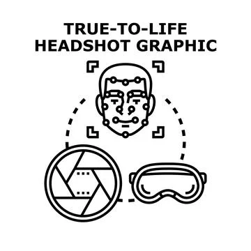 True to life headshot graphic development Stock Illustration