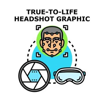 True to life headshot graphic development Stock Illustration