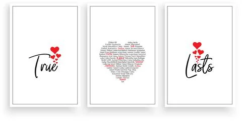 True love last, vector. Wording design. Scandinavian minimalist poster Stock Illustration