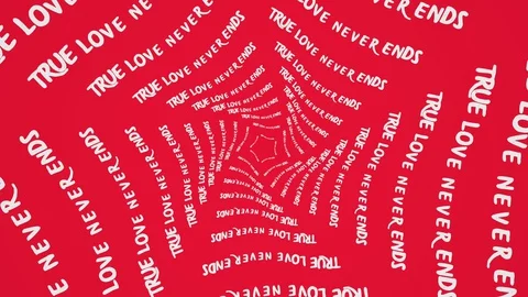 True love never ends text kinetic typography. Valentine day, romantic banner Stock Footage 128554943