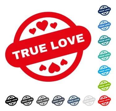 True Love Stamp Seal Vector Icon Stock Illustration