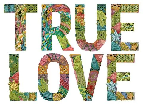 True love. Vector decorative zentangle object Иллюстрация